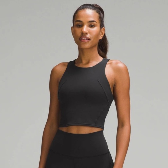 Lululemon Wunder Train Racerback Black Crop Top Size 12 - Picture 4 of 9